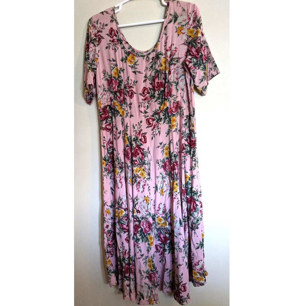 Flowered Vintage Nineties Rayon Dress